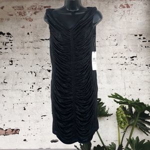 Calvin Klein NWT Ruched Cocktail Dress, Black, Size 12